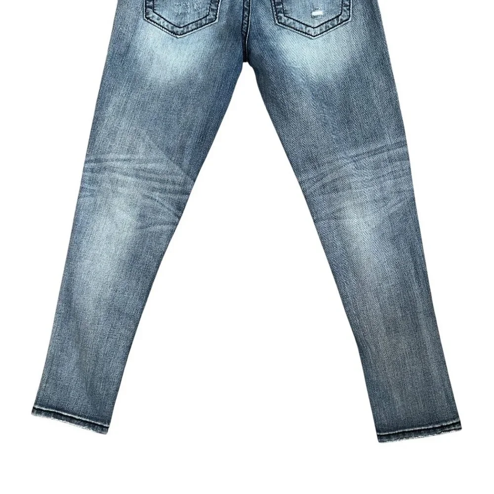 Miss Me JP7668AK Ankle Skinny Womens Jeans 26 26 Embroidered Floral Distressed - Picture 6 of 7